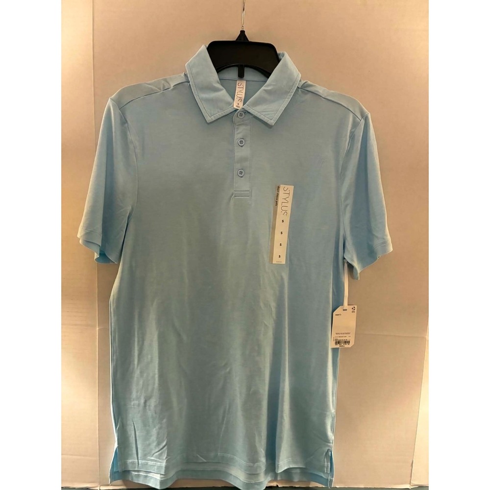 Stylus Mens Small Keepsake Blue Polo Shirt‎ Stretch Performance Casual Golf NWT